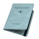 ILIYAH Passport Holder PU Leather RFID Blocking Passport Cover Travel Wallet Case with Card Slot & Elastic Strap Passport Covers（Blue）