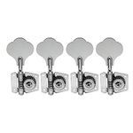 Musiclily 4-in-line Open Gear Bass Tuners Tuning Pegs Keys Machine Heads Set, Chrome(4 Pieces)