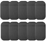 10 Pack Car Dashboard Non Slip Mat, Anti-Slide Sticky Extra-Thick Dash Grip Pad Ripple Anti-Slip Silicone Mat Heat Resistant for Radar Detector Cell Phone Keys Glass Mirrors Metal GPS, Black