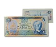 1979 Canada Five Dollars Bill - Uncirculated Banknote - Authentic Canadian $5 'Random Serial Number'