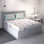 DDECOR Live beautiful Cotton Queen Bed Sheet Set with 2 Pillow Covers (254 CM X 274 CM, Pink) Digital Print Conversational 145TC GSM