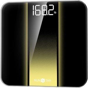 RunSTAR Balance Pese Personne, Haute précision avec grand écran rétroéclairé à LED clair, Pese personnes avec verre trempé de 6 mm, 180kg/400lb