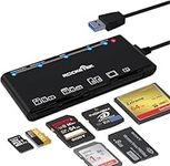 USB 3.0 Card Reader, Rocketek 7 in 1 Memory Card Reader, USB 3.0 (5Gps) High Speed CF/SD/TF/XD/MS/Micro SD Card Solt All in one Card Reader for Windows XP/Vista/Mac OS/Linux,etc