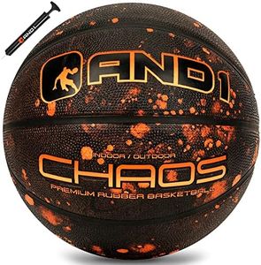 AND1 Chaos Basketball: Official Regulation Size 7 (29.5 inches) Rubber - Deep Channel Construction Streetball, Made for Indoor Outdoor Basketball Games