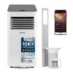 Devola 4-in-1 WiFi Portable Air Conditioner 10000 BTU with Dehumidifier & Fan Mode, Smart App Control, 2 Window Kits Included, Timer & Sleep Mode, Energy Class A, for Rooms up to 28 m²