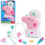 Just Play Peppa Pig Checkup Case Set with Carry Handle, 8-Piece Doctor Kit for Kids with Stethoscope