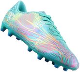 Vizari Ladera Firm Ground Men's Soccer Cleats | Premium Synthetic Material Sports Shoes for Teens and Adults with Superior fit & Comfort | Water Resistant & Anti-Slip Football Cleats - Aqua, 10