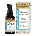 Health Innov8 Gluta~V8 Glow Glutathione Face Serum Pore Minimizing Acne Marks Oil Balancing Face Serum for Women & Men Reduces Pigmentation