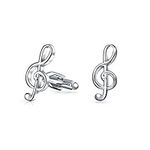 Music Teacher Musician G Clef Treble Music Note Shirt Cufflinks For Men For Women Silver Tone Stainless Steel Hinge Bullet Back