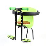 ROMYIX 20kg Child Bike Seat kids Bicycle Front Mount Safe Seat Front Mountain Bike Seat Kid Protect Chair with Handrail Pedal (Green)