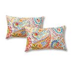 Greendale Home Fashions Rectangle Outdoor Accent Pillows, Set of Two in Painted Paisley, Jamboree