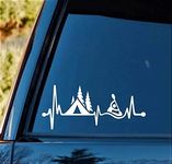 AzQuest Camping Tent Kayak Heartbeat Lifeline Vinyl Decal Sticker for Cars LAPTOPS Walls Windows Toolbox Gift | White | 6 inches | AZQ393