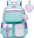 Meetbelify Backpack for Girls School Bag for Elementary Student Cute School Backpack for Girls 8-10, Green, 17inch, School Backpack