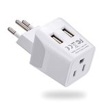 Ceptics Canada to Switzerland Travel Adapter (Type J) - Dual USB - Charge your Cell Phone, Laptops, Tablets - Grounded (CTU-11A)