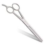 Hairdressing Thinning Scissor with Hook – 6.2 inches - Double Sided Sharp Teeth for Professional Barber Texturing Results – Hair Thinning Scissors for Men, Women, and Kids - Hair Scissors