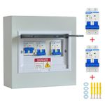 63A Prewired Transfer Panel, Transfer Switch for Portable Generators 15000 Watts, 240V Manual Transfer Switch Kit with 3 Circuit Breaker, Easy Installation