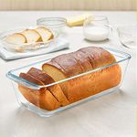 Borosil Glass Loaf Dish Pan, 1.2 L, Transparent