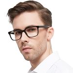 OCCI CHIARI Oversized Mens Reading Glasses Square/Rectangle Readers Glasses for Men Medium Shape Reading Glasses Spring Hinge (Black, 250)