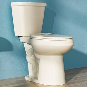 HOMLYLINK Tall Toilet 19 Inch for Seniors, ADA High Toilets, Comfort Elongated Bowl Heigh 19", Seat Height 20", Two-Piece Dual Flush 1.1/1.6 GPF, 12 Inch Rough-in, Bone Color, for Bathroom