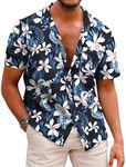 COOFANDY Mens Floral Hawaiian Shirt