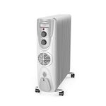 BLACK+DECKER Oil Heater for Room in Winter | 2 Years Warranty, 2500 W | Room Heater for Bedroom, Heater for Room in Winter, Room Heater for Bedroom in Winter, 3 Heat Setting, 9 Fins (White)