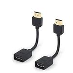 VCE HDMI Extension Cable 4K HDMI Extender HDMI Male to Female Cable Adapter Compatible with TV Stick, PS4, Xbox360, 14cm 2 Pack