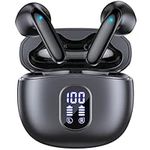 EIOEAK Wireless Earbuds Bluetooth 5.3 Headphones Stereo Bass Ear Buds 40Hrs Playback Earphones with LED Power Display Touch Control Earbuds with Mic Charging Case for Laptop Cell Phone Sports