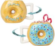 Ceramic Donut Mug - Delicious Chocolate Glaze Doughnut Mug with Sprinkles - Funny "MMM... Donuts!" Quote - Best Cup For Coffee, Tea, and More - Large 14 oz Size - Funny Coffee Mug Gift