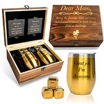 GreenCor Funny Birthday Gifts for Mom - From Son Daughter – Wine Tumbler Gi ft set Engraved “Dear Mom” Gifts for Mom for Birthday | Christmas | Mother’s Day | Funny Mom Gift