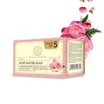 KHADI NATURAL Ayurvedic Rosewater Handmade Soap| Hyderated & Nourishes Skin| (Pack of 5) (5x125 g) (625 g)