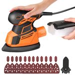 Vastar Mouse Sander, 130W 14000RPM Detail Sander with Dust Collector, Sander for Wood with 24 Pcs Sandpaper, Electric Sander Tool for Sanding Smoothing Dressing Polishing Varnishing Blemishes