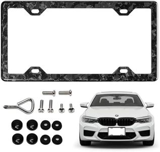 Plate Jade 100% Real 3k Twill Weave Carbon Fiber Car License Plate Frame, 4 Holes, UV Protection, Front Rear Universal Man Woman Fit USA Canada Mexico Standard Size tag Holder (Forged Matte)