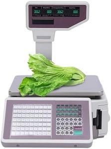 Electronic Price Computing Scale Label Printing Scale, Commercial Food Scale, Heavy Duty Scale,Cash Register Scale with Thermal Label Printer,for Supermarket,Fruit Store,Snack Bar