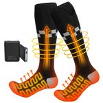 2023 Heated Socks,Rechargeable 6000mAh Battery Electric Socks,4 Temperature Adjustable Full Foot Winter Socks,Heated Socks for Men and Women Suitable for Skiing Cycling Winter Foot Warmer Gifts