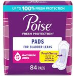 Poise Incontinence pads, Maximum Absorbency, Long, 42 Count (Pack of 2)