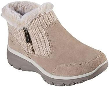 Skechers Women's Easy Going-Warmhearted Ankle Boot, Dark Natural, 10