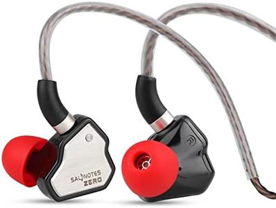 Linsoul 7Hz Salnotes Zero HiFi Écouteurs Intra-Auriculaires de 10 mm Dynamiques IEM avec Diaphragme en Métal Composite, Câble OFC 2 Broches Détachable (Noir, sans Mic)