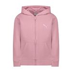 PUMA Girls' Core Logo Zip Up Hoodie, Light Pink, Medium