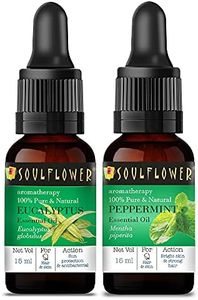 Soulflower Essential Oil Eucalyptus & Peppermint for Moisturizing Skin & Hair, Steam Inhaler, Aromatherapy - 100% Pure, Natural & Undiluted Essential Oil, Pack of 2