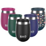 SHO Pacto - Ultimate Insulated Stainless Steel Reusable Coffee Cup & Stemless Wine Tumbler - 4 Hours Hot, 8 Hours Cold - 360ml - BPA Free (Jet Black, 360ml)