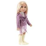 Bibi Doll 18" Fashion Baby Play Doll ASHLEY Stylish Look Vinyl Toy Movable Long Blonde Hair for Kids 3Y+