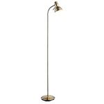 National Lighting Amalfi Standing Floor Lamp - Antique Brass Finish - Flexible Gooseneck Task Floor Reading Lamp - Rocker On/Off Switch - Tall Indoor GU10 LED Floor Lamp