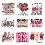 9Pcs Mother's Day Iron On Decals for Clothing Mom Mommy Iron On Patches DIY Heat Transfer Stickers for T-Shirt Jean Appliques