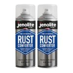 JENOLITE Rust Converter Spray | 2 x 400ml | RUST TREATMENT & RUST INHIBITOR | Fast Acting Epoxy Based Rust Converter For Metal | Converts Rust Into Stable, Ready-to-Paint Surface