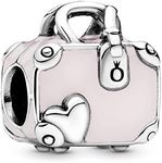 Pandora Pink Travel Bag Charm - Compatible Moments Bracelets - Jewelry for Women - Gift for Women in Your Life - Made with Sterling Silver & Enamel