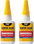 Super Glue Clear Thick CA Glue, Cyanoacrylate Adhesive for Shoe Sole Ceramic Repair Plastic Leather Glass Model Metal Boot Wood Pottery Aquarium Fletching Porcelain Stone, Instant Bonding Waterproof