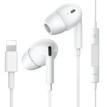 In-Ear iPhone Headphones, [MFI Certified] Wired iPhone Earphones with Mic and Volume Control, Noise Cancelling Earbuds Compatible with iPhone 14 Pro/14/13 Mini/12/SE/11/XS/8/7 Support All iOS Systems