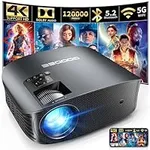 GooDee Projector 4K With WiFi And Bluetooth Supported, FHD 1080P Mini Projector For Outdoor Moives, 5G Video Projector For Home Theater Dolby Audio Zoom Portable Projector TV Stick PPT (YG600 Plus)