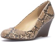 Jessica Simpson Women's Sampson Wedge Pump, Natural Snake, 11