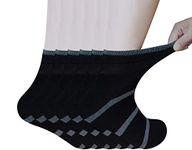 Yomandamor Mens Bamboo Seamless Diabetic Socks Soft Top Ankle Socks,6 Pairs Size 6-11 UK